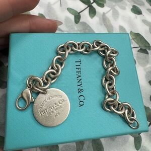 Tiffany & Co. Sterling Silver Return to Tiffany Round Tag Bracelet 36.4g